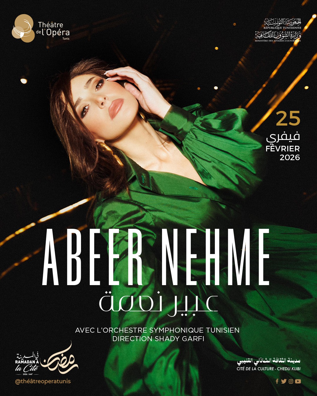 عبير نعمة تتألق في تونس: أمسية موسيقية ساحرة بمسرح الأوبرا