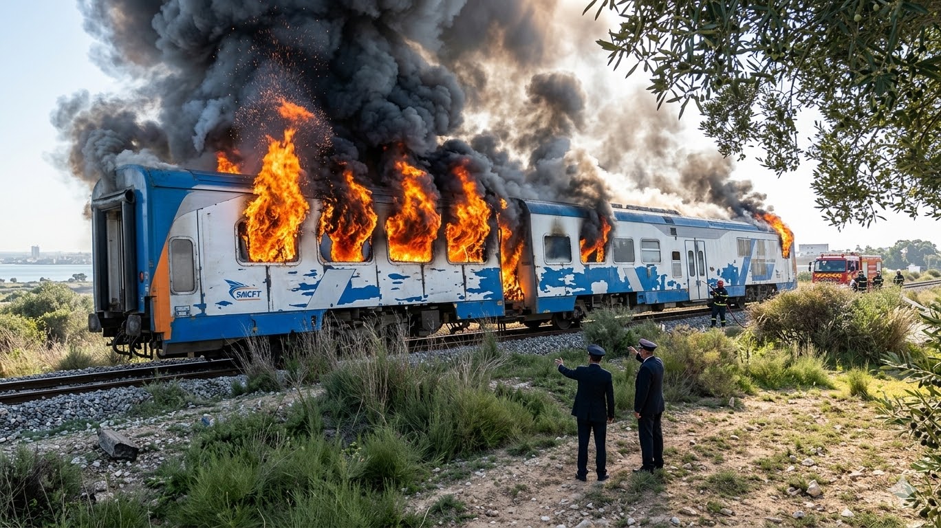 بعد إحراق عربة قطار بالقلعة الصغرى.. الإيقاع بـ8 مشتبه بهم