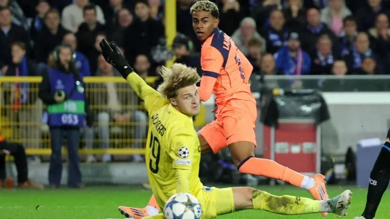 مباراة مجنونة في بروج… برشلونة ينجو بأعجوبة من فخّ كلوب بروج بثلاثية مثيرة!