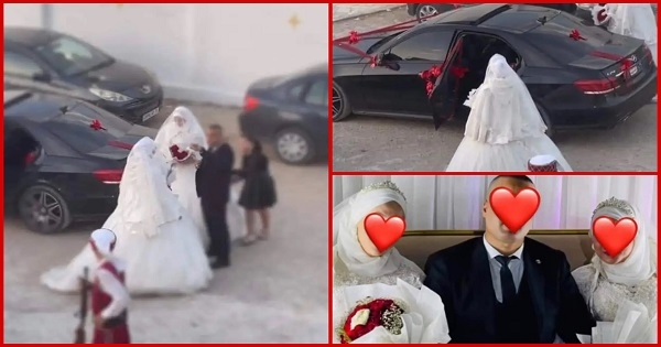 شاب يصنع الحدث و يتزوج بإمرأتين في عرس واحد