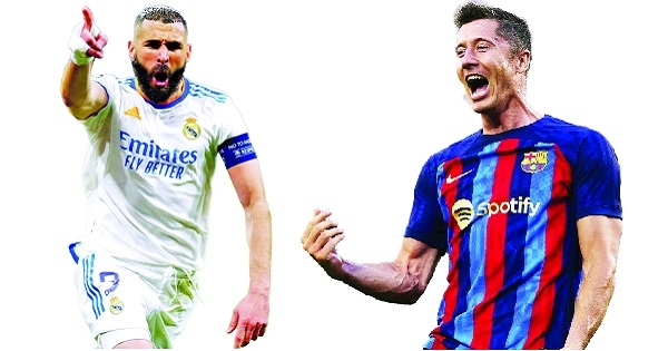 في كلاسيكو الأرض اليوم: بنزيمة وليفاندوفسكي.. أحلام ذهبية في برنابيو